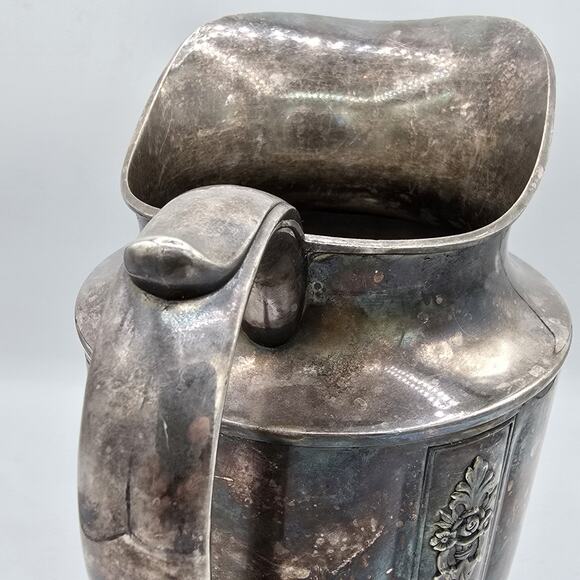 Vintage 1847 Rogers Bros Ambassador Silverplate Pitcher 10” Ornate Jug Vase - Picture 5 of 9